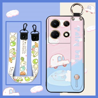 Shockproof ring Phone Case For infinix Note30 VIP/X6710 Lanyard Durable Soft case Fashion Design Wristband Oil Painting