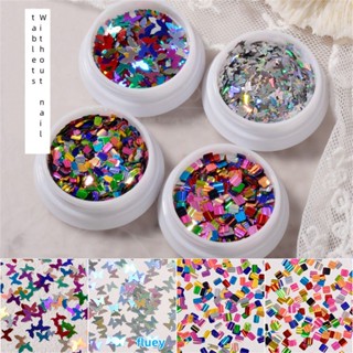 ตามมาตกแต่งเล็บ Fashion Super Shiny Butterfly Nail Nails Color Laser Butterfly Manicure Mixed Color Manicure Decoration