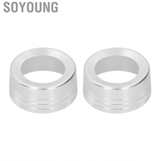 Soyoung 2pcs Aluminium Alloy Air Conditioning Switch Rotary Knob Trim Fit for Tundra 2014‑2018