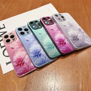 เคสโทรศัพท์มือถือแบบแก้วแข็ง ขอบโลหะ ลายดอกไม้ สําหรับ Huawei Nova 7 Nova 7SE Nova 8 Nova 9 Pro Nova 9SE Nova 10 Pro Nova 10SE Nova 11 Pro Honor 50 Pro 50SE