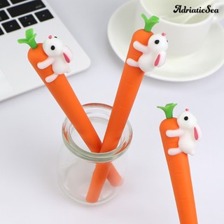 [ADS]❃ปากกาหมึกเจล ซิลิโคน 0.5 มม. รูปกระต่ายแครอทน่ารัก สีดํา เครื่องเขียน สําหรับนักเรียน