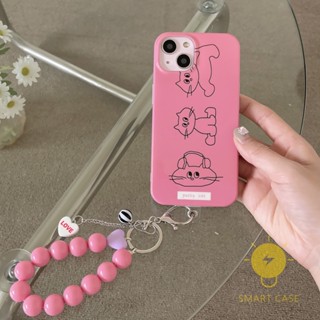 For เคสไอโฟน 14 Pro Max [Cute Cat Pink Chain] เคส Phone Case For iPhone 14 Pro Max Plus 13 12 11 For เคสไอโฟน11 Ins Korean Style Retro Classic Couple Shockproof Protective TPU Cover Shell