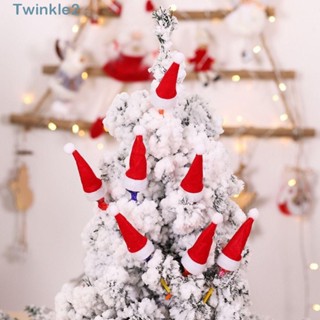 Twinkle หมวกซานตาคลอส อมยิ้ม สีแดง สําหรับตกแต่งเทศกาลคริสต์มาส 25 ชิ้น