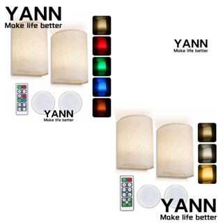 Yann1 โคมไฟติดผนัง สีอุณหภูมิคู่ ใช้แบตเตอรี่ สําหรับห้องนั่งเล่น ทางเดิน 2 ชิ้น