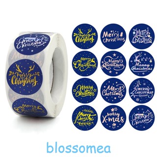 Blossomea สติกเกอร์ฉลาก ลายคริสต์มาส มีกาวในตัว สีบรอนซ์ สําหรับติดตกแต่ง