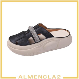 [Almencla2] รองเท้าแตะแพลตฟอร์ม พื้นแบน กันลื่น น้ําหนักเบา เหมาะกับเดินชายหาด ห้องน้ํา สําหรับผู้หญิง