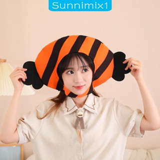 [Sunnimix1] หมวกคอสเพลย์ ผ้ากํามะหยี่ขนนิ่ม รูปการ์ตูนฮาโลวีน ขนาดพกพา สีแคนดี้ สําหรับเด็ก และผู้ใหญ่ ตกแต่งงานรื่นเริง