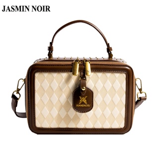 Jasmin NOIR กระเป๋าถือ กระเป๋าสะพายไหล่ หนัง PU ลายสก๊อต สําหรับสตรี 2023