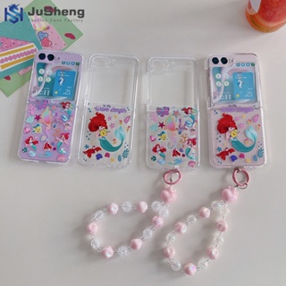 Jusheng เคสโทรศัพท์มือถือแฟชั่น ลายนางเงือก สําหรับ Samsung Z Flip5