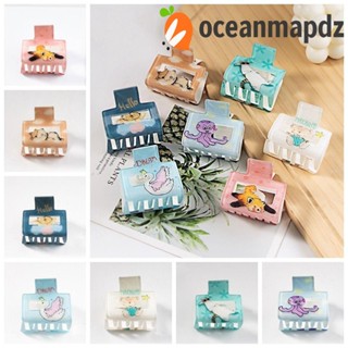 Oceanmapdz กิ๊บติดผม อะคริลิค รูปอุ้งเท้าสัตว์ แมว ฉลาม หมี สตรีท สไตล์เกาหลี หวานแหวว