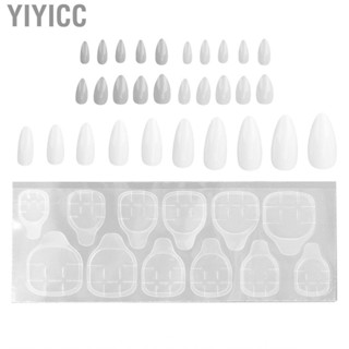 Yiyicc 10pcs Coffin Press On Nails Full Cover Fake Tips Glossy Artificial False N