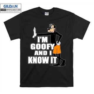 เสื้อยืดแขนสั้นเสื้อยืด พิมพ์ลายการ์ตูน Goofy Goof น่ารัก สําหรับผู้ชาย และผู้หญิงS-5XL