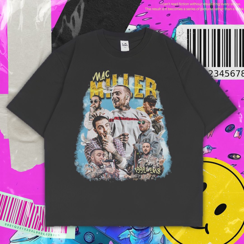 Baju Kaos Rapper |  | d Unisex T-Shirt Dark Grey Vintage "Mac Miller"