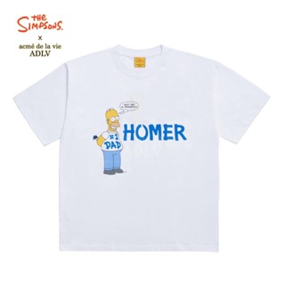 เสื้อยืดคอกลม เสื้อยืดผ้าฝ้าย ราคาส่ง [ADLV] 100% authentic UNISEX Over fit T-SHIRTS  [ ADLV X SIMPSONS - PAINT HOMER]_0