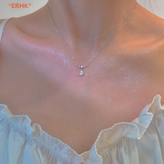 Erhk&gt; ใหม่ สร้อยคอโซ่ จี้คริสตัล เพทาย รูปหยดน้ํา เครื่องประดับแฟชั่น เรียบง่าย ของขวัญแต่งงาน