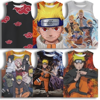 [3-12] เสื้อยืดแขนสั้นลําลอง พิมพ์ลายการ์ตูนนารูโตะ Sasuke แฟชั่นฤดูร้อน สําหรับเด็กผู้ชาย