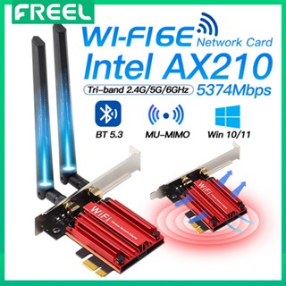 การ์ดเครือข่ายไร้สาย WiFi 6E Intel AX210 Tri-Band PCI-E บลูทูธ 5.3 2.4GHz 5GHz 6GHz 802.11AX AX210NGW Wi-Fi สําหรับ PC AX200NGW