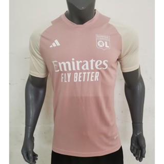 เสื้อกีฬาแขนสั้น ลายทีมฟุตบอล Real Madrid Jersey 23 24 Jerseys Lyons Cutsom Name and Number Emirates Fly Better Jersey Murah สีชมพู