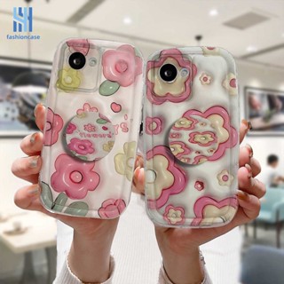 เคสโทรศัพท์มือถือ กันกระแทก ลายดอกไม้ พร้อมที่ตั้งวาง สําหรับ Realme C15 C21 C11 2021 C21Y C30 C30S C31 C33 C35 C25 C20 C3 C12 C2