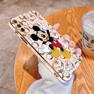 เคสโทรศัพท์มือถือ แบบนิ่ม ลายการ์ตูนมิกกี้ เมาส์ ขอบสี่เหลี่ยม หรูหรา สําหรับ Honor X9A 5G X10 20 50 Lite 70 5G Magic4 9X Pro