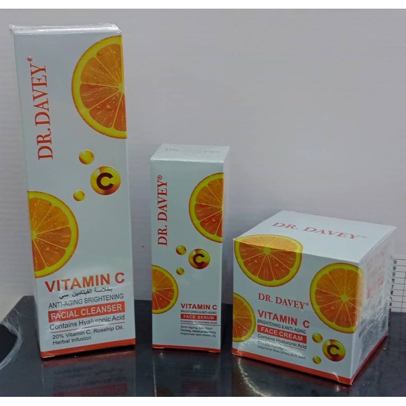New Dr.Rashel & Dr.Davey, Vitamin C set 3 in1 Face Cream, Face Wash
