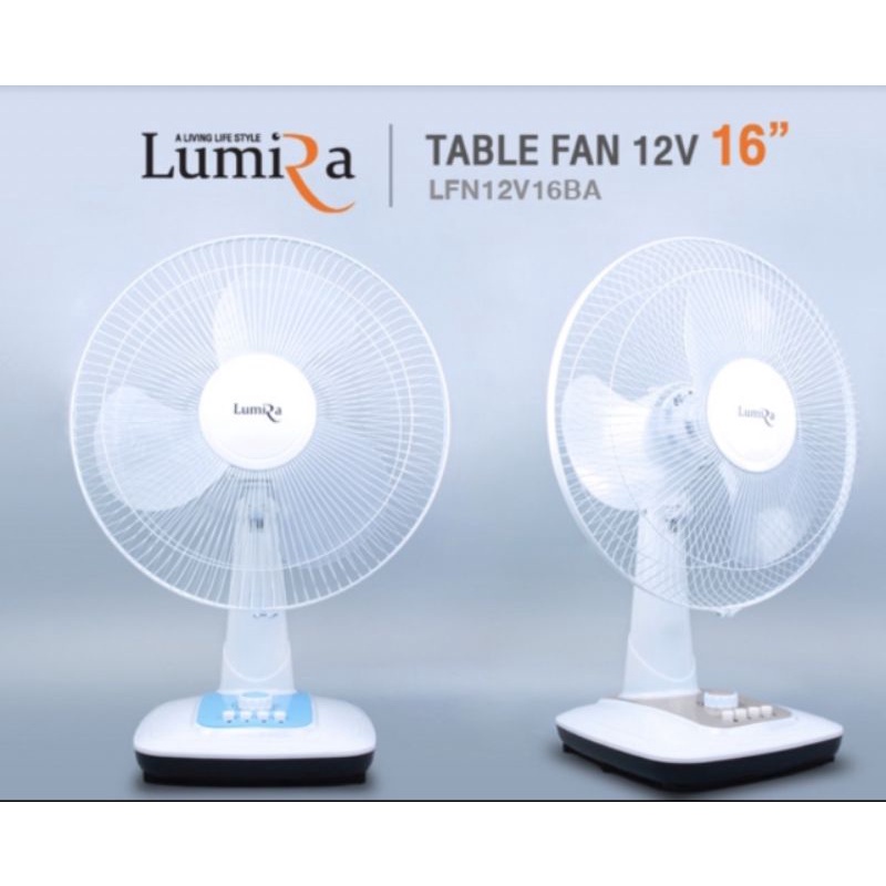 Fan Shop พัดลมโซล่าเซลล์ DC 12V 2 ระบบ DC/AC  มีปุ่มตั้งเวลายี่ห้อ Lumira  สินค้าพร้อมส่ง