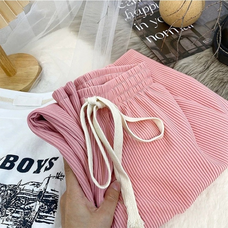 กางเกงขายาว ผ้าลูกฟูกร่อง ทรงทิ้งตัว ใส่สบาย พร้อมส่งในไทย #402 - รูปที่ 5