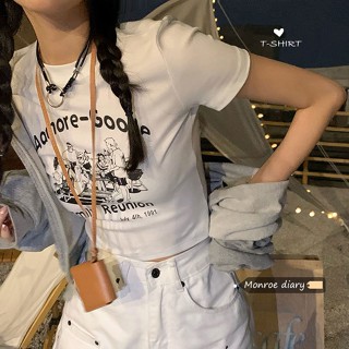 ใหม่ เสื้อยืดแขนสั้น แขนห้าส่วน ทรงสลิมฟิต แฟชั่นฤดูร้อน สําหรับผู้หญิง และนักเรียน 2023