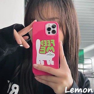 [Lemon] เคสโทรศัพท์มือถือ ลายแมว สีแดงกุหลาบ แวววาว สไตล์เกาหลี สําหรับ iPhone 14 14pro 14promax 14plus 13 13pro 13promax 7 8 7plus 8plus 11 12 XR XSMAX 12pro 11promax 12promax