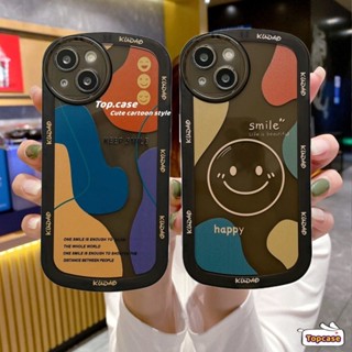 เคสโทรศัพท์มือถือแบบนิ่ม ลายการ์ตูนหน้ายิ้มน่ารัก สําหรับ iPhone 15 14 13 12 11 Pro Max X XR Xs Max 8 7 6 6s Plus SE 2020