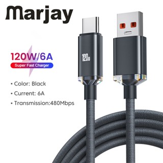 Marjay สายชาร์จ USB Type C 120W 6A 66W ชาร์จเร็ว สําหรับ HUAWEI Honor