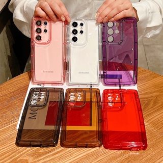 เคสโทรศัพท์มือถือแบบนิ่ม TPU ใส กันกระแทก สําหรับ Samsung Galaxy S23 Ultra S22 S21 Plus