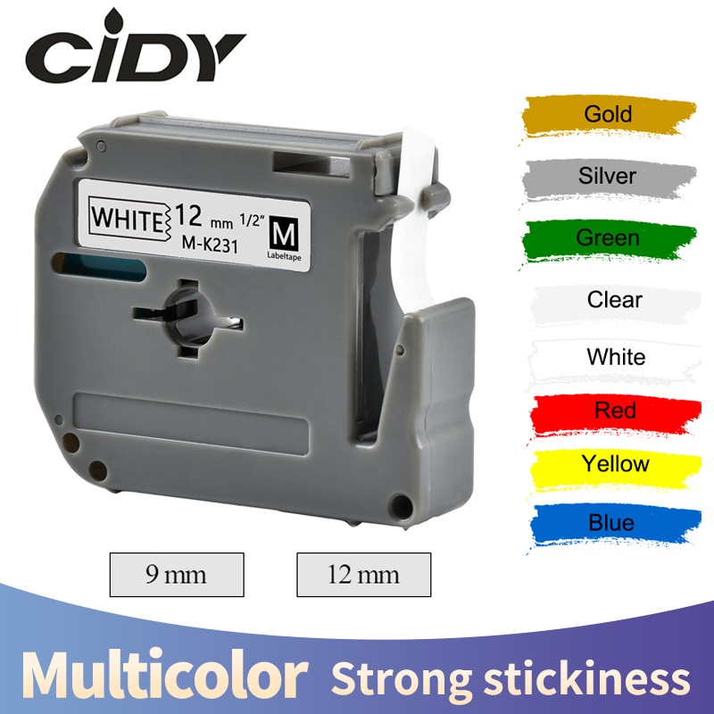 1PCS 9 มม.12 มม.ป้าย M เทป MK231 MK131 MK221 MK-221 MK121 MK531 MK631 MK731 MK831 สําหรับ Brother P-