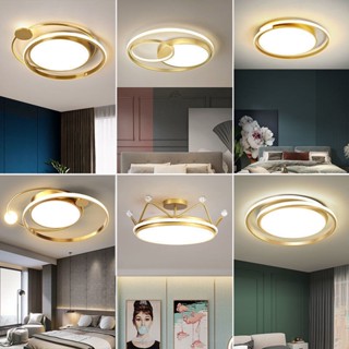 โคมไฟเพดาน LED สีทอง / สีดํา สไตล์นอร์ดิก โมเดิร์น สําหรับตกแต่งบ้าน ห้องนอน ไฟเพดานบ้าน ไฟเพดานห้องนอน