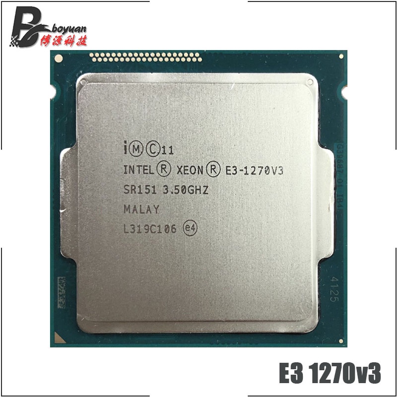 หน่วยประมวลผล CPU Intel Xeon E3-1270 v3 E3 1270 v3 E3 1270v3 3.5 GHz Quad-Core L2=1M L3=8M 80W LGA 1150