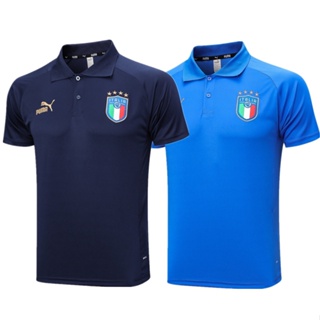 เสื้อโปโลแขนสั้น ลายทีมชาติฟุตบอล Italy Jersey 23-24 ชุดเยือน สําหรับผู้ชาย