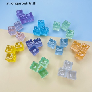 Strongaroetrtr ก้อนน้ําแข็งเรซิ่นเรืองแสง ขนาดเล็ก DIY อุปกรณ์เสริม สําหรับงานฝีมือ 4 ชิ้น ต่อชุด