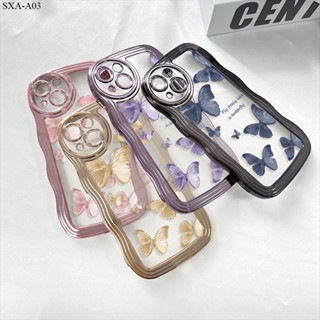 Compatible With Samsung Galaxy A12 A13 A51 A72 A50 A30S A50S A52 A52S A03 A03S A04 4G 5G เคสซัมซุง สำหรับ Case Letter Butterfly Plating Wavy เคส เคสโทรศัพท์ เคสมือถือ Full Cover Soft Phone Cases Casing