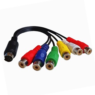 R* อะแดปเตอร์สายเคเบิ้ล 10 Pin Male to 6RCA Female Splitter Video TV 30 ซม. S-Video