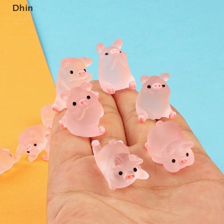 [Dhin] ฟิกเกอร์เรซิ่น รูปการ์ตูนหมูน่ารัก แฮนด์เมด DIY 6 ชิ้น