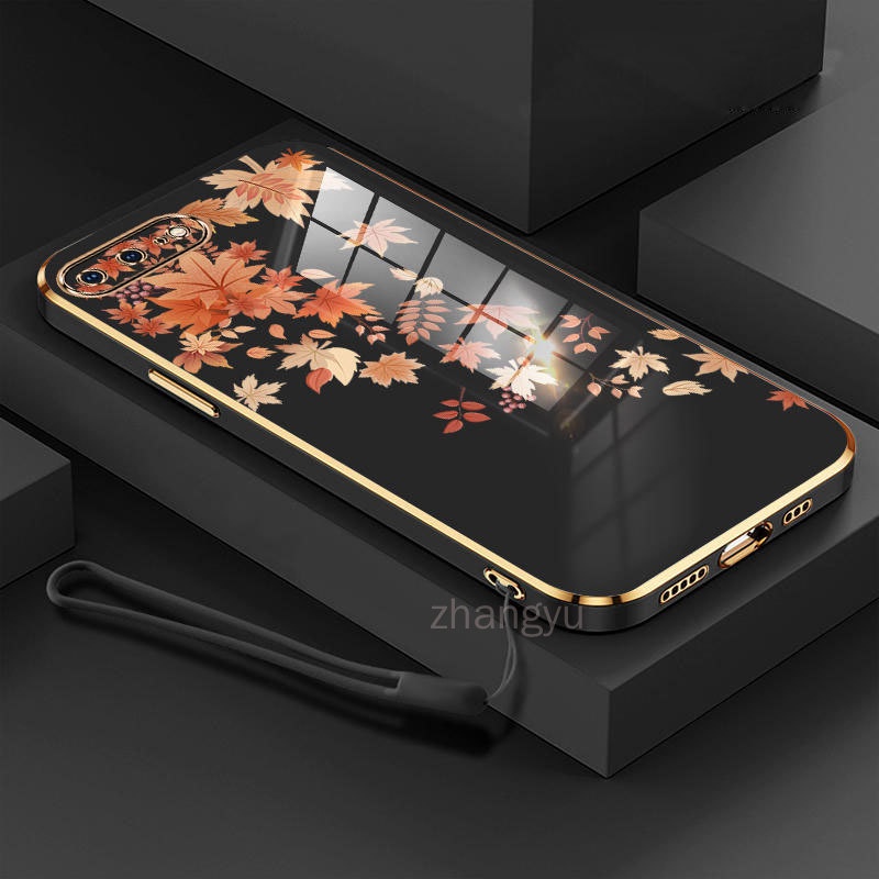 ปลอกใบเมเปิ้ล iPhone 7 plus 8 plus 7 8 iPhone 6 6s 6 plus เคสโทรศัพท์ TPU บางเฉียบไฟฟ้าเคสโทรศัพท์เรียบขอบมุมขวาซิลิโคนกันกระแทกเคสโทรศัพท์