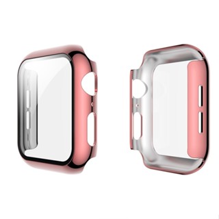 สําหรับ Apple Watch Series 5 &amp; 4 44 มม. เคส PC ชุบไฟฟ้า + ฟิล์มนิรภัย ฝาครอบป้องกันในตัว