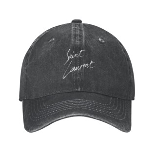 หมวกแก๊ป ลายโลโก้ Saint Laurent สไตล์คาวบอย