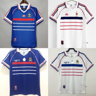 เสื้อกีฬาแขนสั้น ลายทีมชาติฟุตบอล France 1998 ชุดเหย้า สไตล์เรโทร