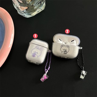 ใหม่ เคสหูฟังไร้สาย TPU ลายกระต่ายชานม หมี พร้อมจี้ห้อย สําหรับ AirPods(3rd Gen)Pro 2nd 1/2