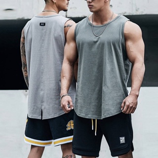 Sports Vest Mens Fashion Brand Summer Thin Solid Color Loose Sleeveless I-Shaped Basketball Running Training Wear Fitness Clothes Kn5E