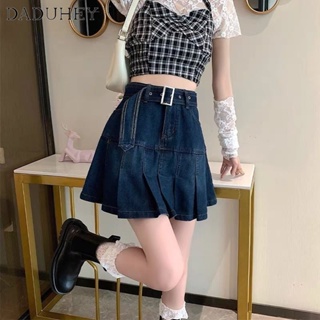 DaDuHey🎈 Women Summer 2023 New Pleated Denim Skirt Anti-Exposure Hot Girl Summer Skirt Plus Size A- line Skirt