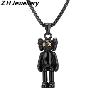 [Z H Jewelry] เครื่องประดับ วินเทจ งาสตรีท ตุ๊กตาคู่ แฟชั่นผู้ชาย สเตนเลส จี้สร้อยคอ ฮิปฮอป ปาร์ตี้ ไทเทเนียม เหล็ก เครื่องประดับ อุปกรณ์เสริม