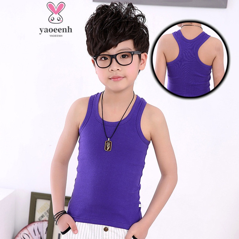 【YAOEENH】พร้อมส่ง เสื้อกั๊กแขนกุด ผ้าฝ้ายแท้ รูปตัว I แบบบาง ขนาด 110-160 ซม. สําหรับเด็กผู้ชาย และเด็กผู้หญิง