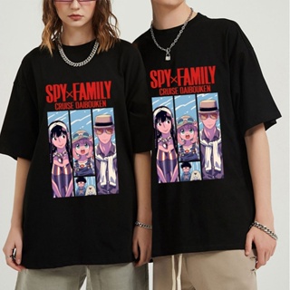 #ถูกสุด Anime Spy x Family Anya Yor Loid Forger menCosplay T-shirt Short SleeveTops Fashion Tee Shirt PlusSizeRound Neck